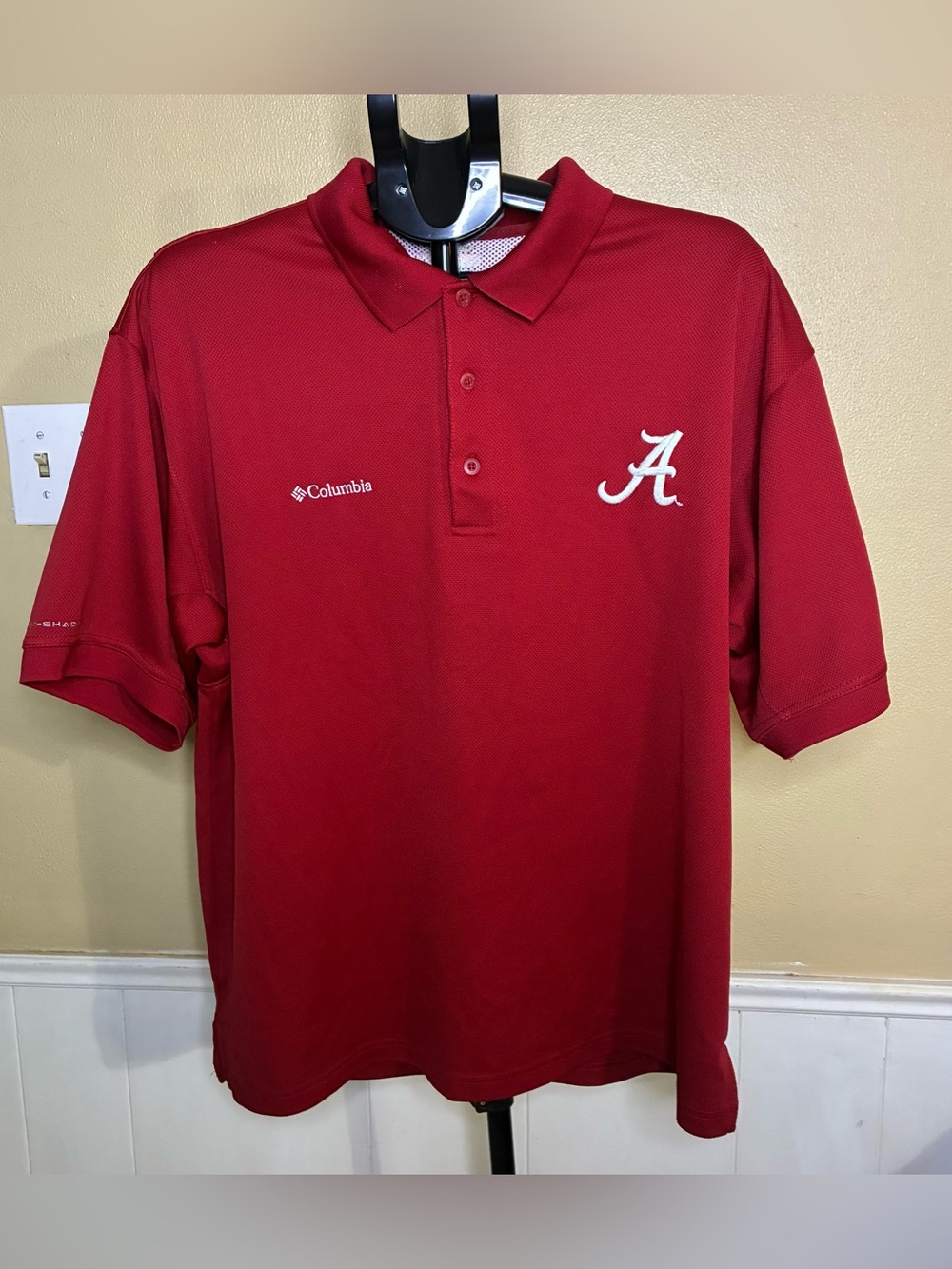 Columbia Men's Red Polo with White 'A' Logo